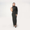 BLACK BODYCON LONG DRESS
