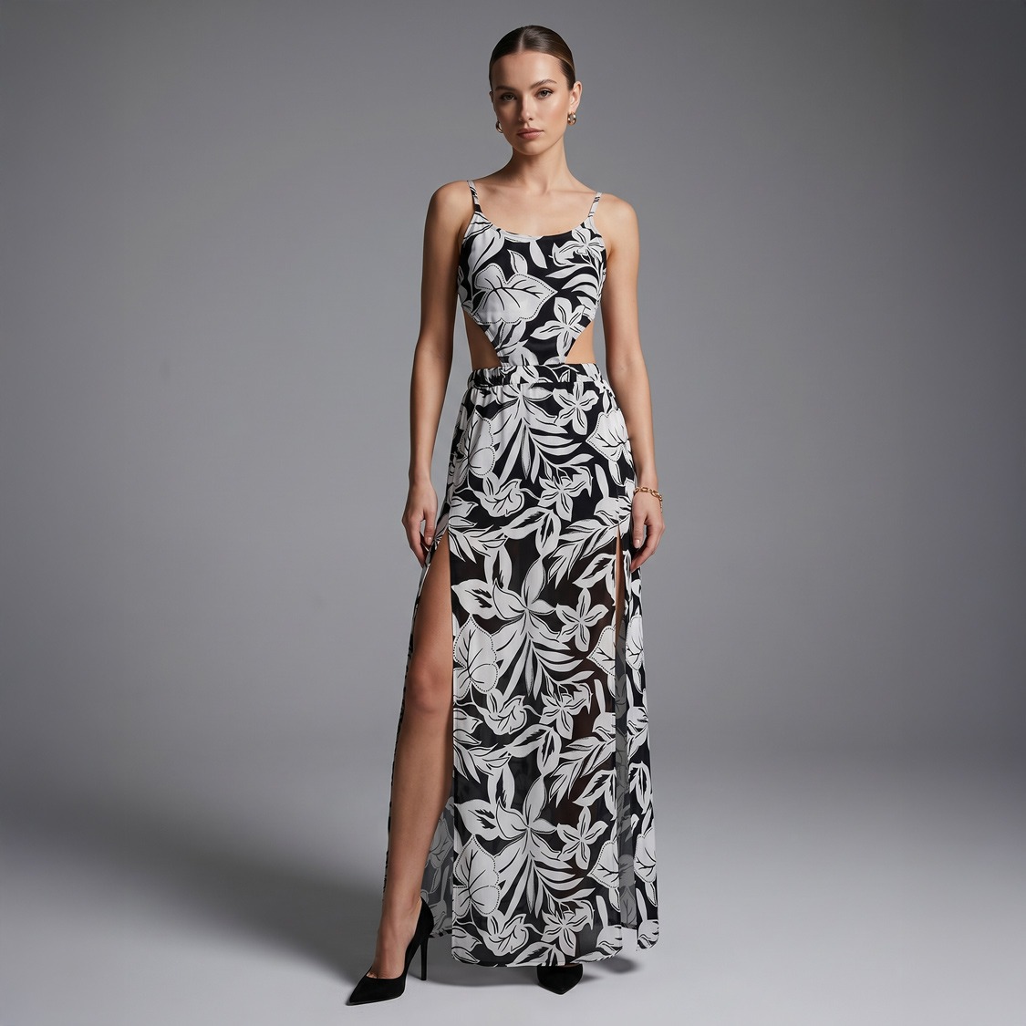 White Leaf Tropic Slip Dress - m2